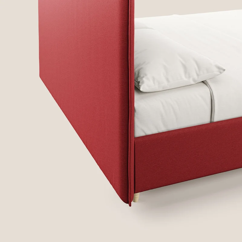 Costanza lit coffre et déhoussable en tissu mixte coton imperméable T13 rouge