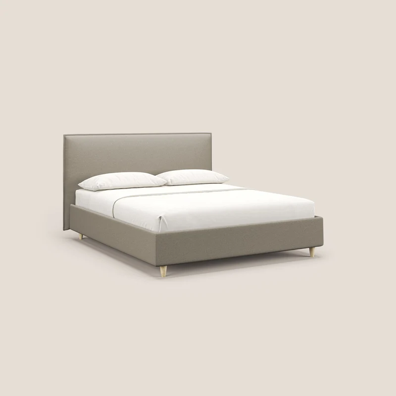Costanza lit coffre et déhoussable en tissu mixte coton imperméable T13 crème