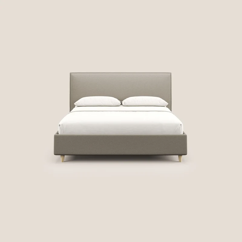 Costanza lit coffre et déhoussable en tissu mixte coton imperméable T13 crème