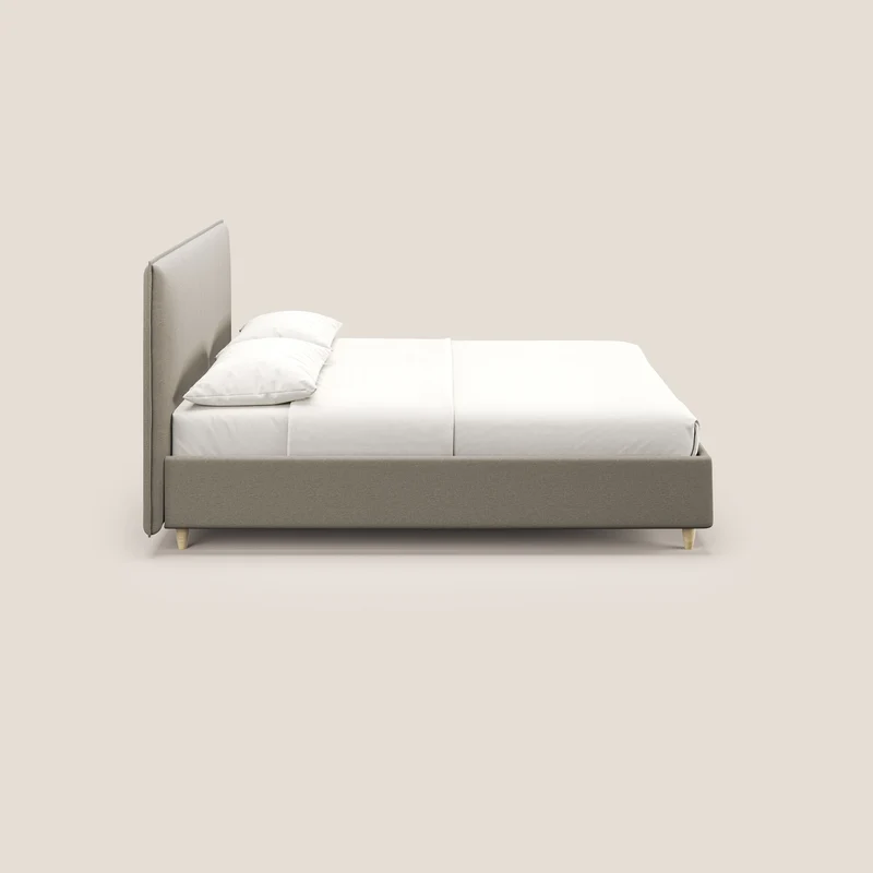 Costanza lit coffre et déhoussable en tissu mixte coton imperméable T13 crème