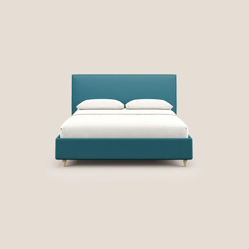 Costanza lit coffre et déhoussable en tissu mixte coton imperméable T13 bleu ciel