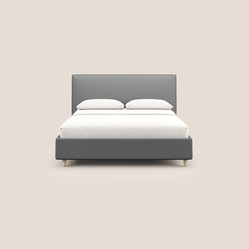 Costanza lit coffre et déhoussable en tissu mixte coton imperméable T13 gris