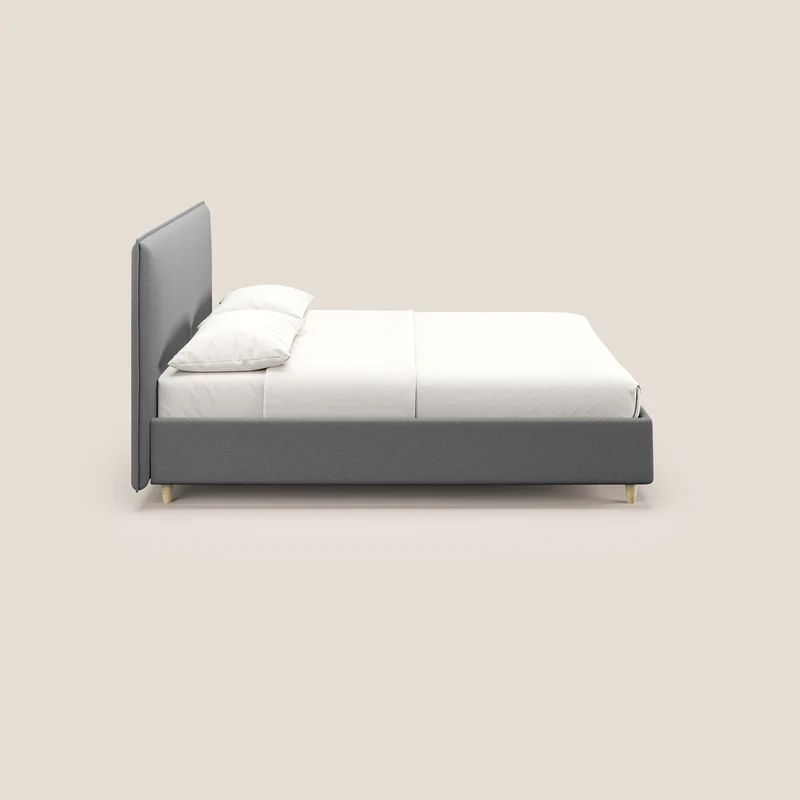 Costanza lit coffre et déhoussable en tissu mixte coton imperméable T13 gris