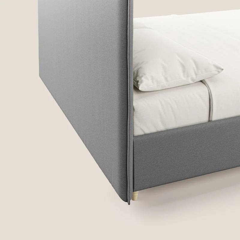 Costanza lit coffre et déhoussable en tissu mixte coton imperméable T13 gris