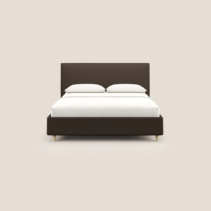 Costanza lit coffre et déhoussable en tissu mixte coton imperméable T13 marron