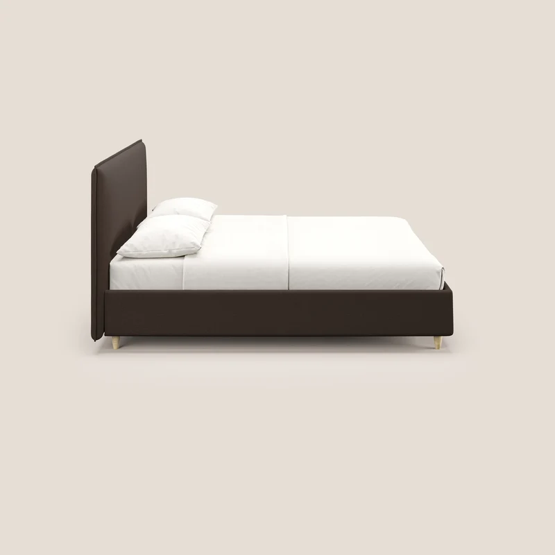 Costanza lit coffre et déhoussable en tissu mixte coton imperméable T13 marron