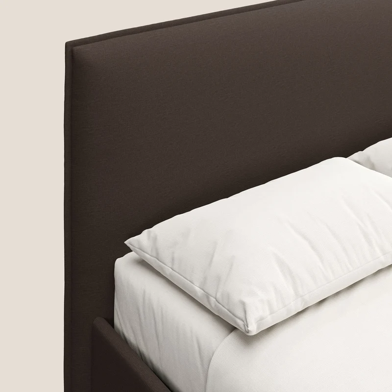 Costanza lit coffre et déhoussable en tissu mixte coton imperméable T13 marron