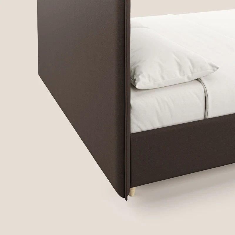 Costanza lit coffre et déhoussable en tissu mixte coton imperméable T13 marron