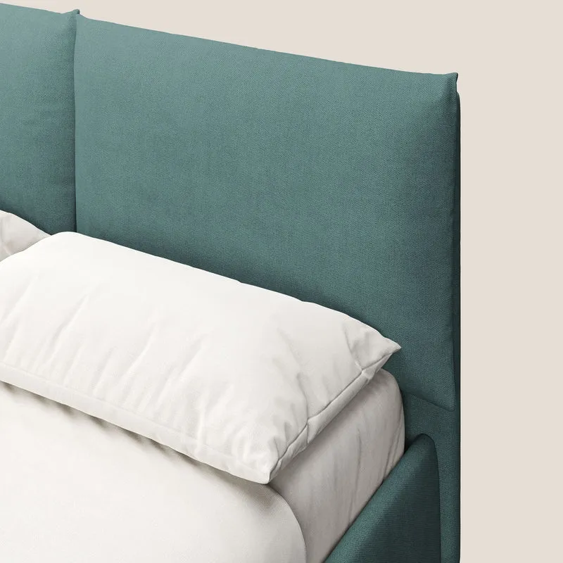 Mariana lit coffre avec coussins en tissu imperméable T02 bleu canard
