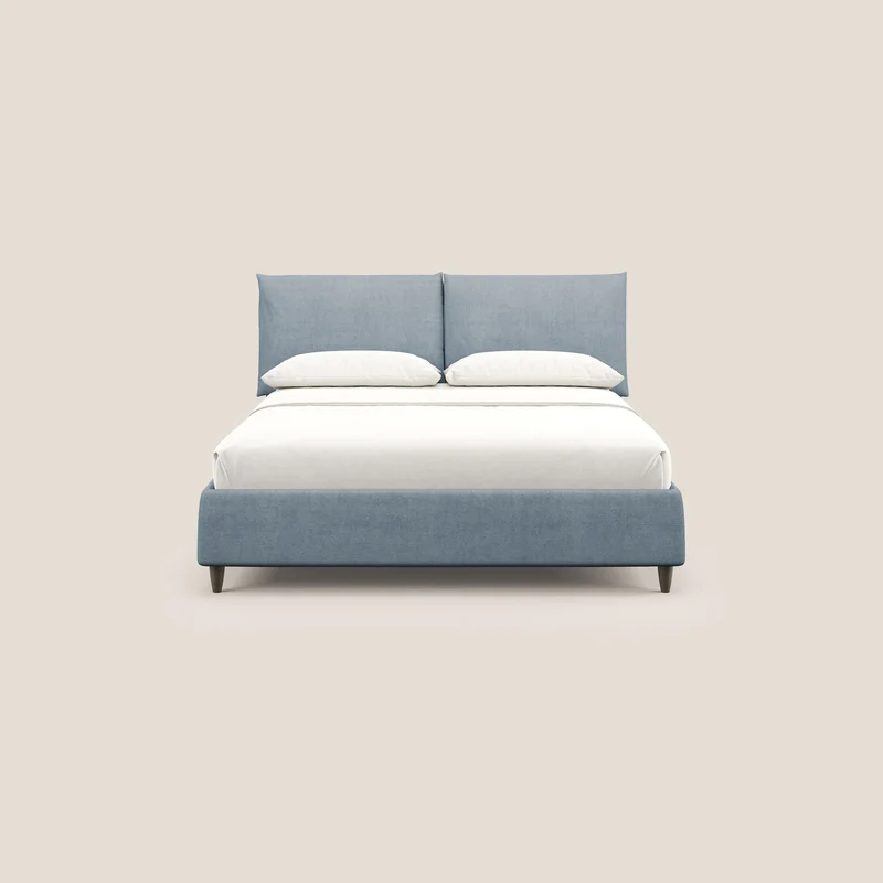 Mariana lit coffre avec coussins en tissu imperméable T02 bleu pastel