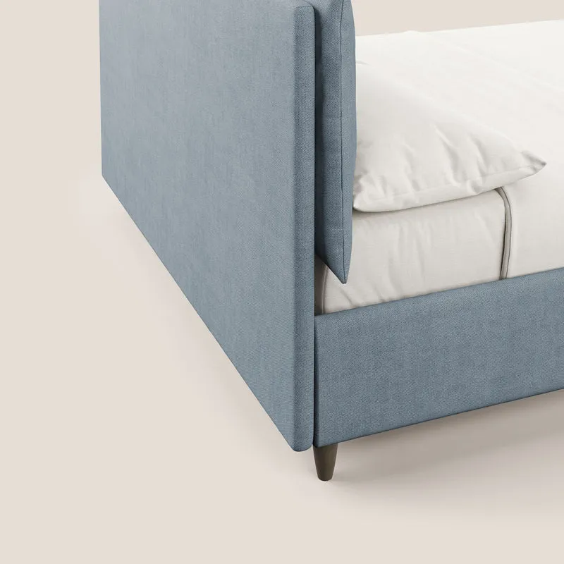 Mariana lit coffre avec coussins en tissu imperméable T02 bleu pastel