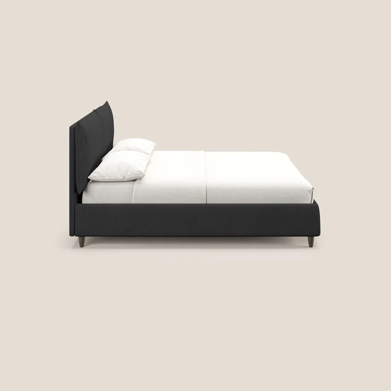 Mariana lit coffre avec coussins en tissu imperméable T02 noir