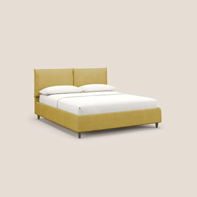 Mariana lit coffre avec coussins en tissu imperméable T02 jaune