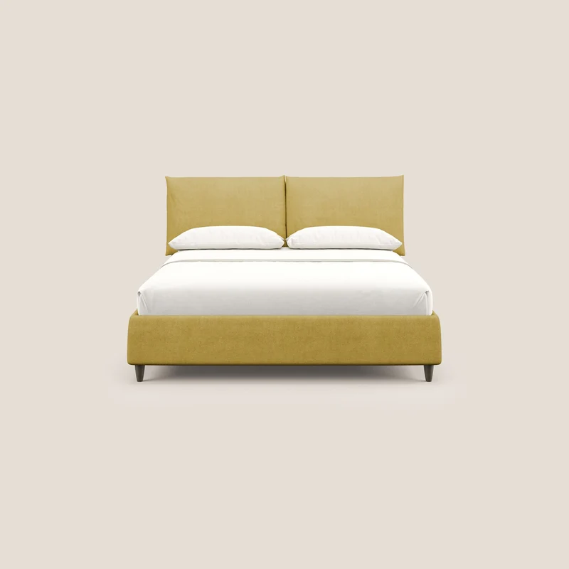 Mariana lit coffre avec coussins en tissu imperméable T02 jaune