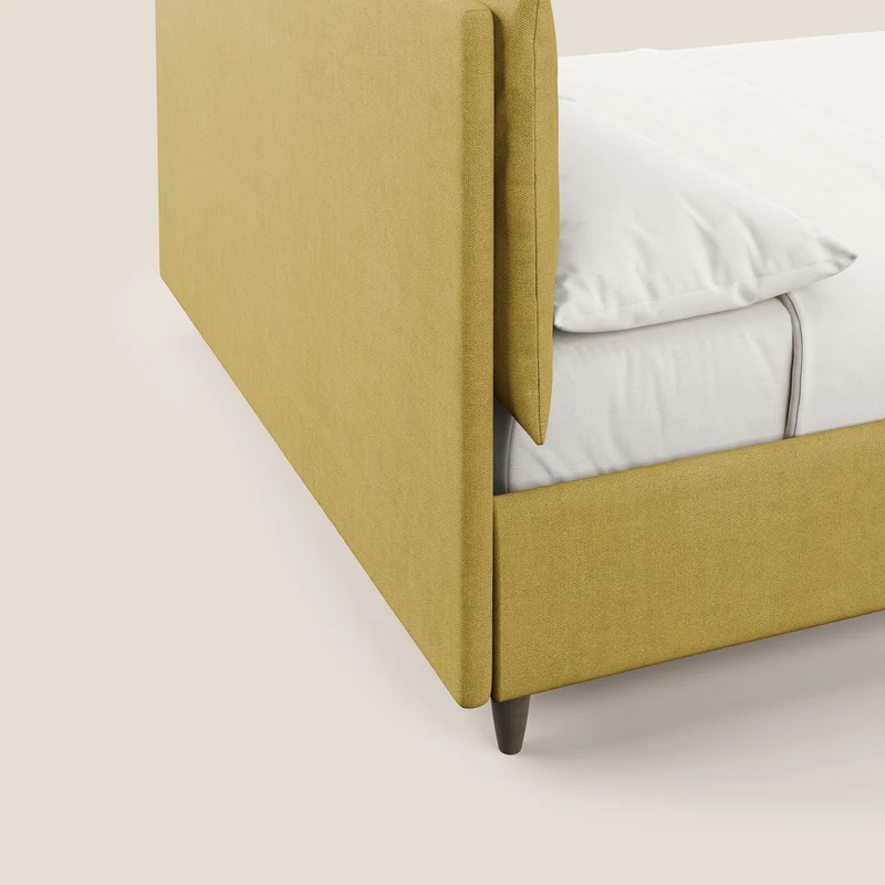Mariana lit coffre avec coussins en tissu imperméable T02 jaune