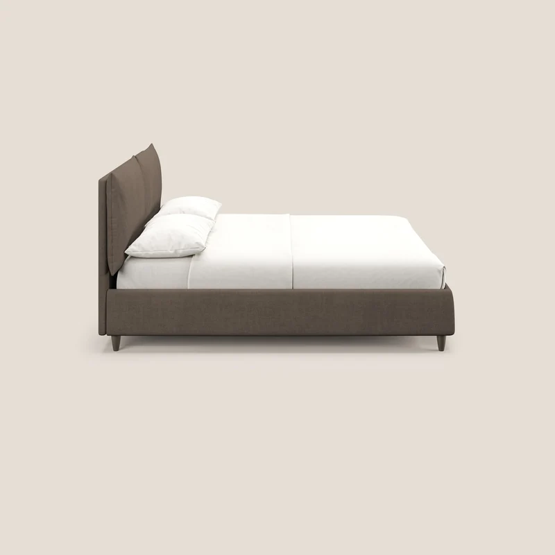 Mariana lit coffre avec coussins en tissu imperméable T02 marron