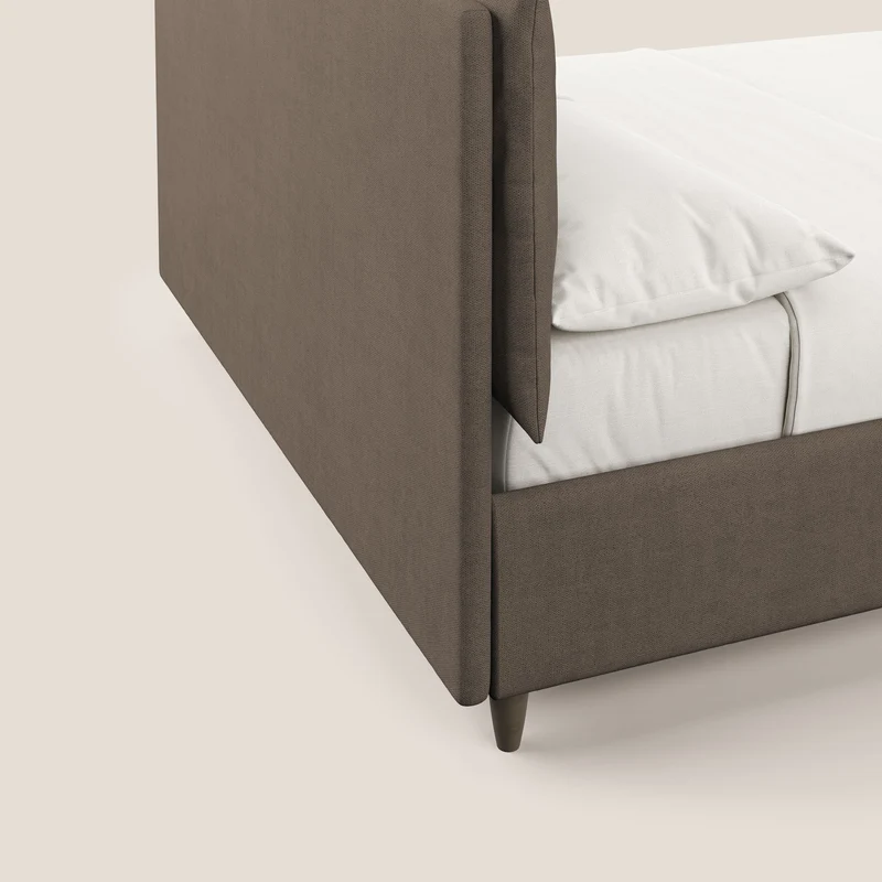 Mariana lit coffre avec coussins en tissu imperméable T02 marron