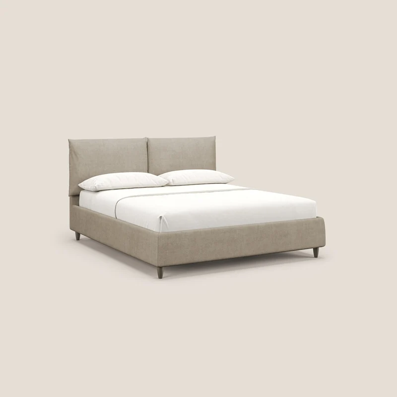 Mariana lit coffre avec coussins en tissu imperméable T02 beige