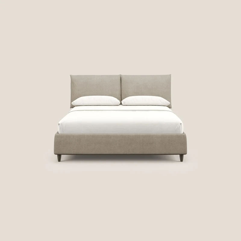 Mariana lit coffre avec coussins en tissu imperméable T02 beige