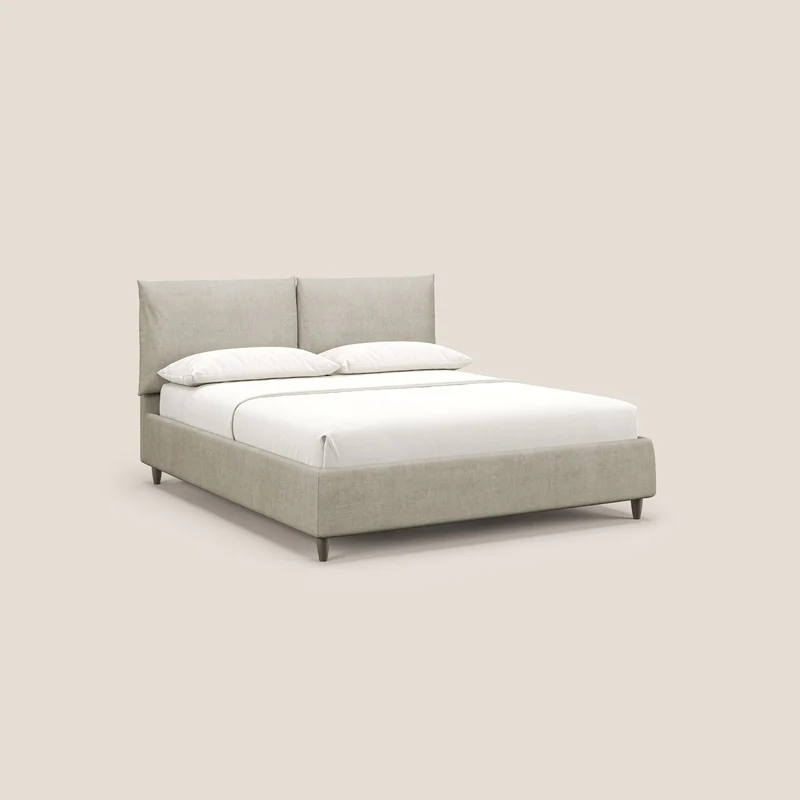 Mariana lit coffre avec coussins en tissu imperméable T02 crème