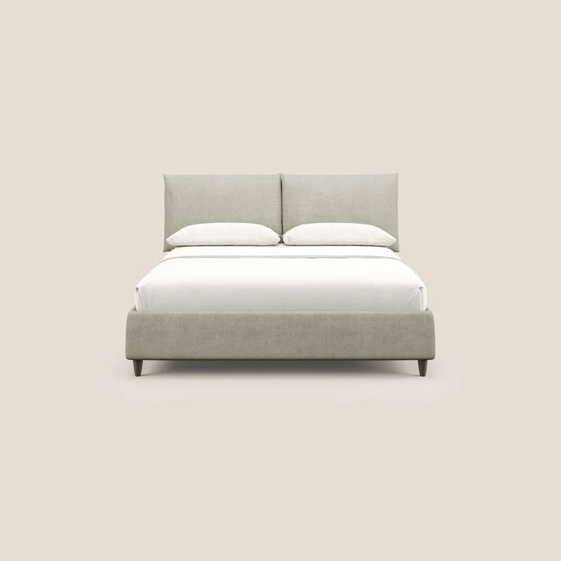 Mariana lit coffre avec coussins en tissu imperméable T02 crème