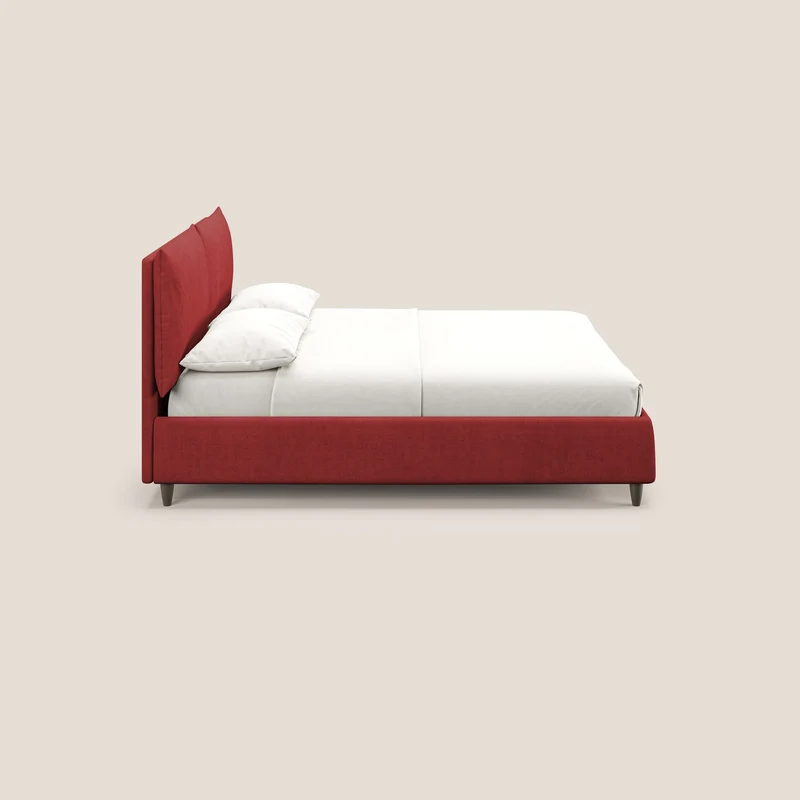 Mariana lit coffre avec coussins en tissu imperméable T02 rouge