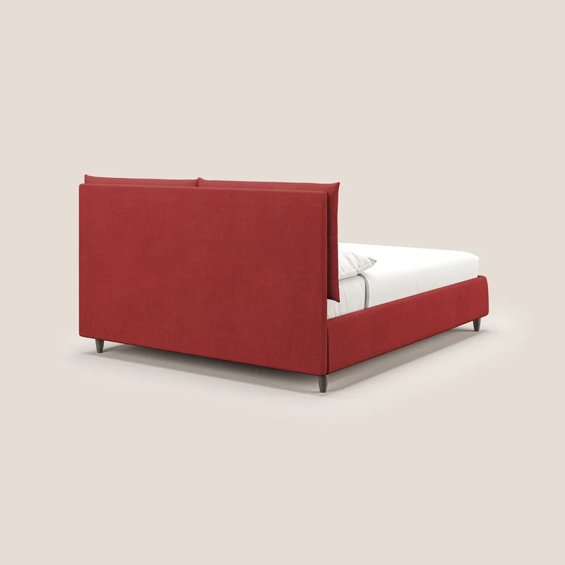 Mariana lit coffre avec coussins en tissu imperméable T02 rouge
