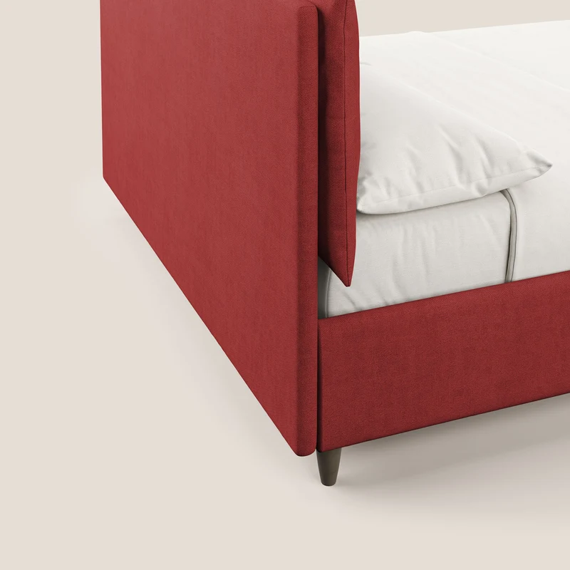 Mariana lit coffre avec coussins en tissu imperméable T02 rouge