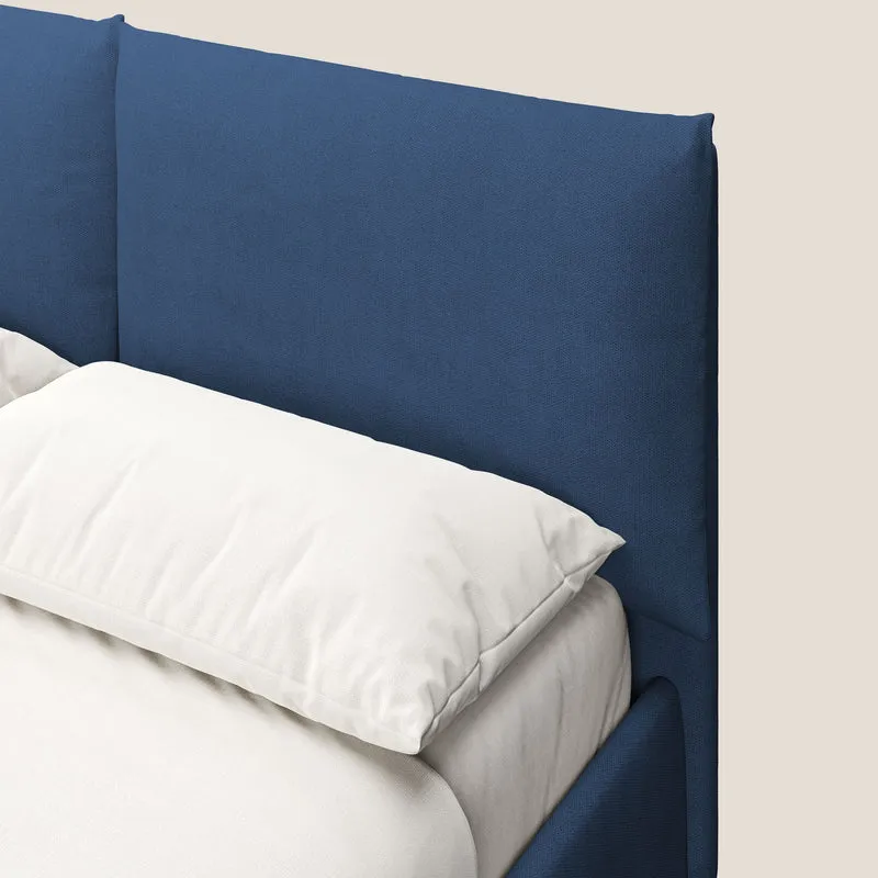 Mariana lit coffre avec coussins en tissu imperméable T02 bleu