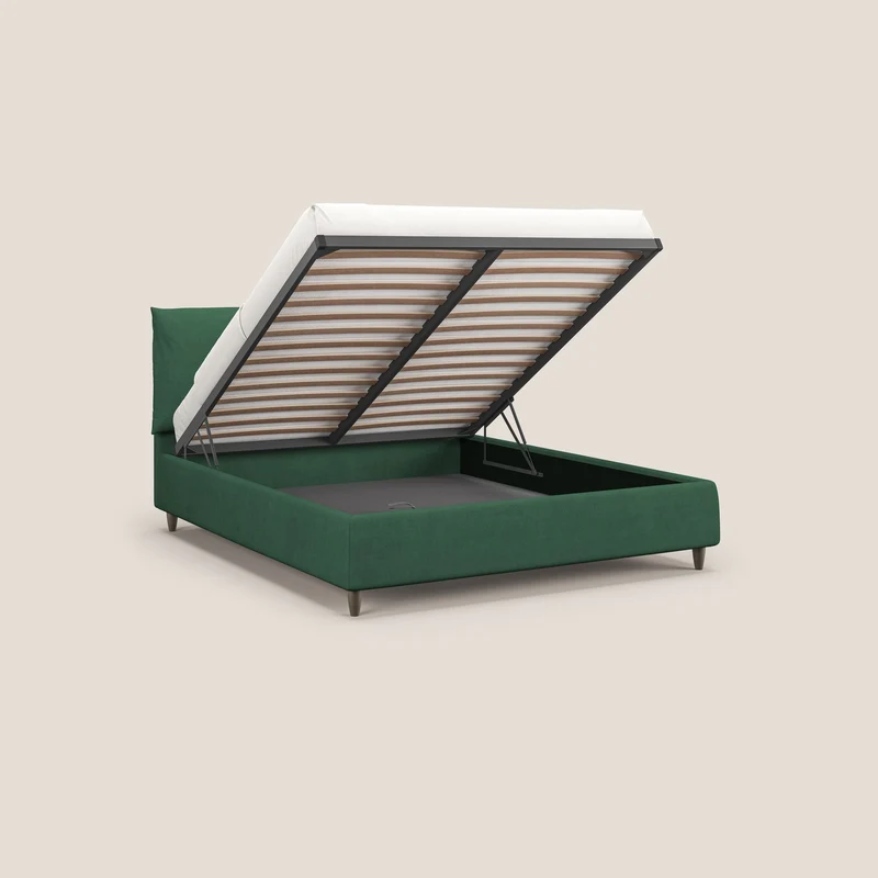 Mariana lit coffre avec coussins en tissu imperméable T02 vert