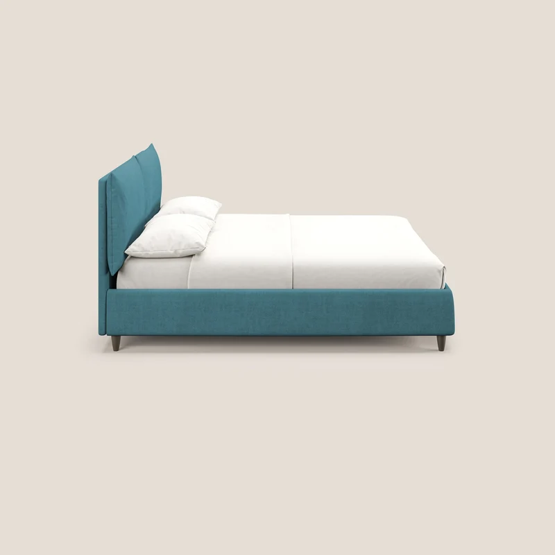 Mariana lit coffre avec coussins en tissu imperméable T02 azur