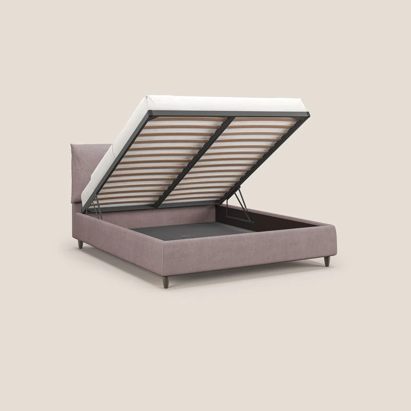 Mariana lit coffre avec coussins en tissu imperméable T02 rose