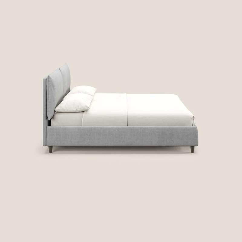 Mariana lit coffre avec coussins en tissu imperméable T02 gris clair