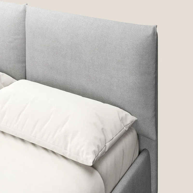 Mariana lit coffre avec coussins en tissu imperméable T02 gris clair