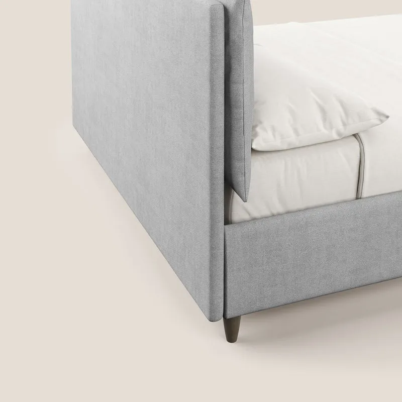 Mariana lit coffre avec coussins en tissu imperméable T02 gris clair