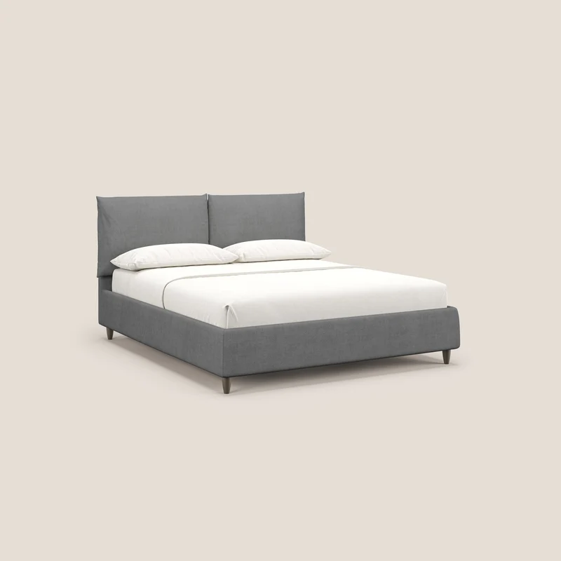 Mariana lit coffre avec coussins en tissu imperméable T02 gris