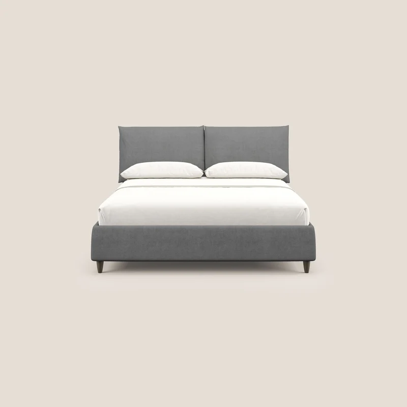 Mariana lit coffre avec coussins en tissu imperméable T02 gris