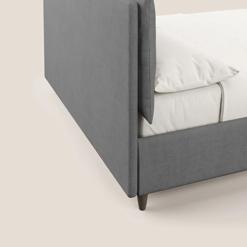 Mariana lit coffre avec coussins en tissu imperméable T02 gris