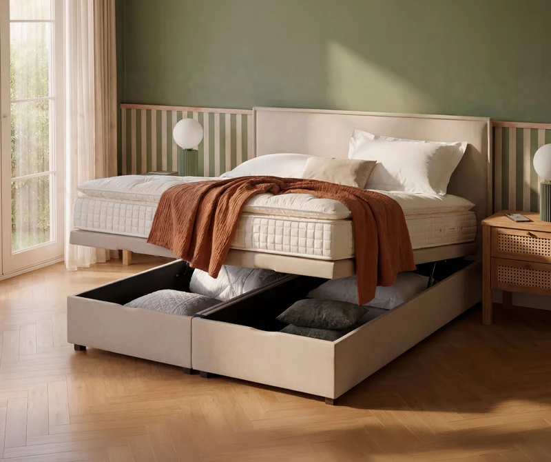 Lit coffre OUESSANT Luca Beige