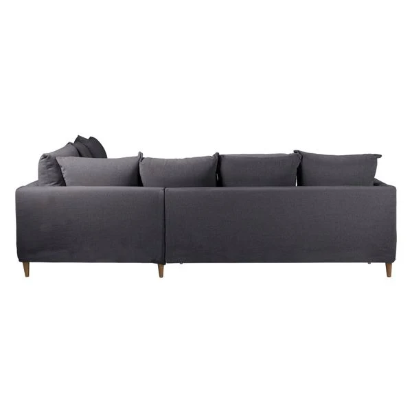 Canapé d'angle tissu recyclé anthracite - Angle droite