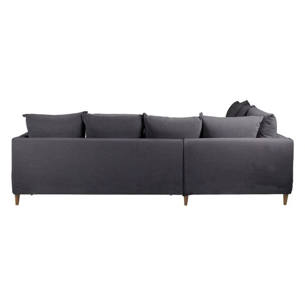Canapé d'angle tissu recyclé anthracite - Angle gauche