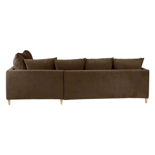 Canapé d'angle velours taupe - Angle droite