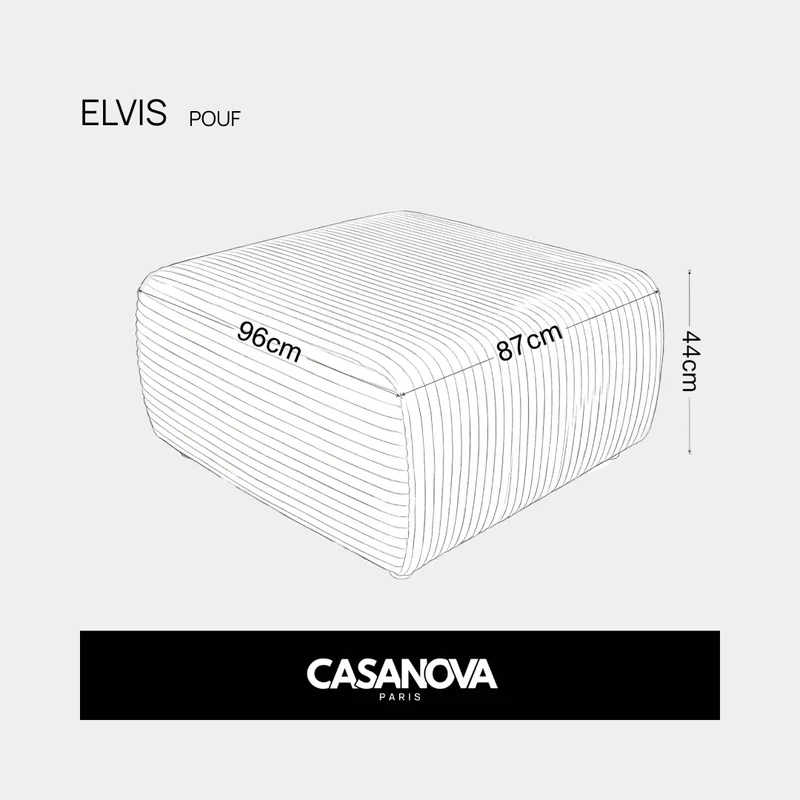 ELVIS POUF - Tissu rayé