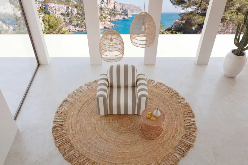 ELVIS Fauteuil - Tissu rayé