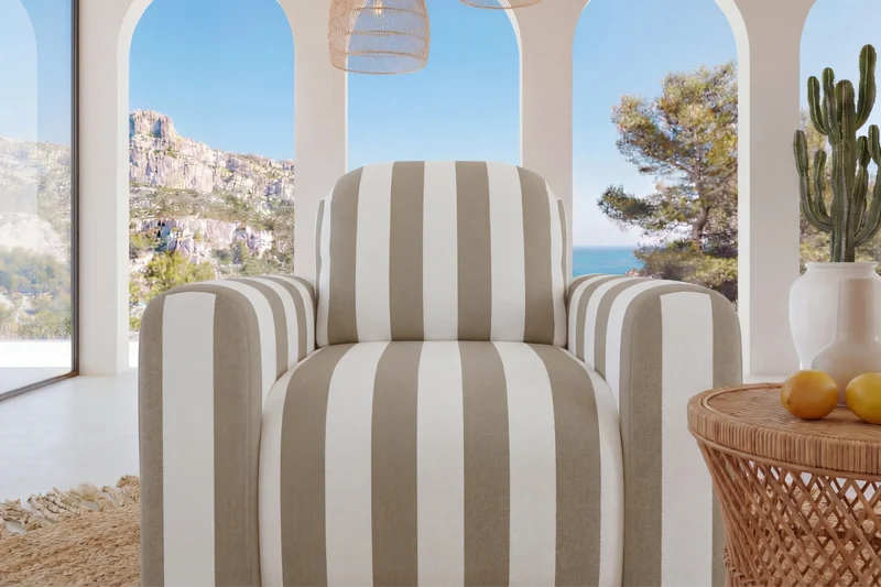 ELVIS Fauteuil - Tissu rayé