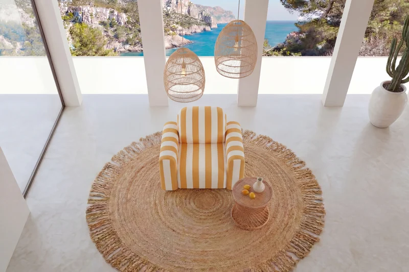 ELVIS Fauteuil - Tissu rayé