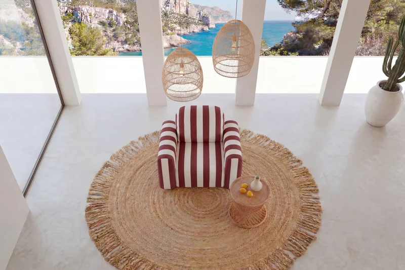ELVIS Fauteuil - Tissu rayé