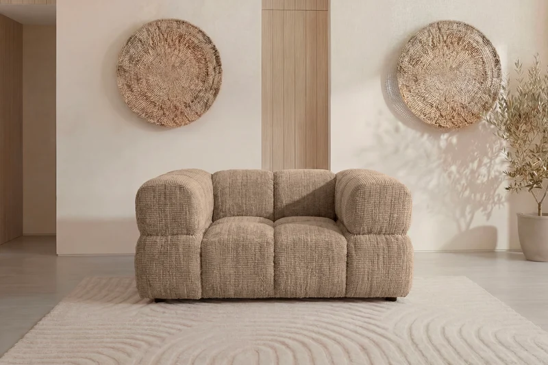 GUSTAVE Fauteuil - Tissu chenille