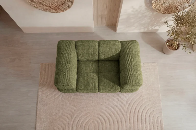 GUSTAVE Fauteuil - Tissu chenille