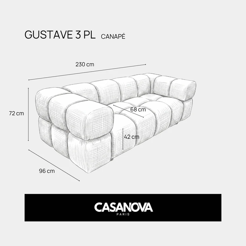 GUSTAVE 3 PL - Tissu chenille